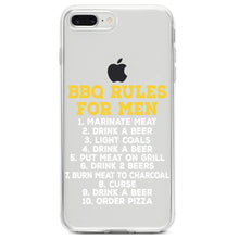 DistinctInk® Clear Shockproof Hybrid Case for Apple iPhone / Samsung Galaxy / Google Pixel - BBQ Rules for Men