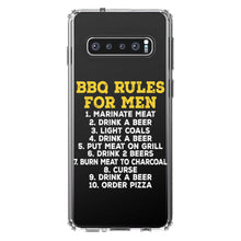 DistinctInk® Clear Shockproof Hybrid Case for Apple iPhone / Samsung Galaxy / Google Pixel - BBQ Rules for Men