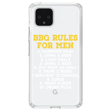 DistinctInk® Clear Shockproof Hybrid Case for Apple iPhone / Samsung Galaxy / Google Pixel - BBQ Rules for Men