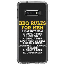 DistinctInk® Clear Shockproof Hybrid Case for Apple iPhone / Samsung Galaxy / Google Pixel - BBQ Rules for Men