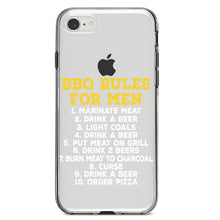 DistinctInk® Clear Shockproof Hybrid Case for Apple iPhone / Samsung Galaxy / Google Pixel - BBQ Rules for Men