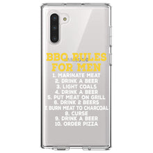 DistinctInk® Clear Shockproof Hybrid Case for Apple iPhone / Samsung Galaxy / Google Pixel - BBQ Rules for Men