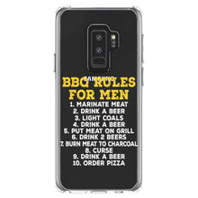 DistinctInk® Clear Shockproof Hybrid Case for Apple iPhone / Samsung Galaxy / Google Pixel - BBQ Rules for Men