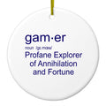 Gamer Dictionary Definition Profane Explorer Ceramic Ornament