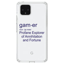 DistinctInk® Clear Shockproof Hybrid Case for Apple iPhone / Samsung Galaxy / Google Pixel - Gamer Dictionary Definition Profane Explorer