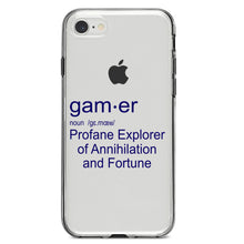 DistinctInk® Clear Shockproof Hybrid Case for Apple iPhone / Samsung Galaxy / Google Pixel - Gamer Dictionary Definition Profane Explorer