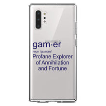 DistinctInk® Clear Shockproof Hybrid Case for Apple iPhone / Samsung Galaxy / Google Pixel - Gamer Dictionary Definition Profane Explorer
