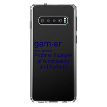 DistinctInk® Clear Shockproof Hybrid Case for Apple iPhone / Samsung Galaxy / Google Pixel - Gamer Dictionary Definition Profane Explorer