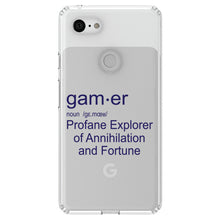 DistinctInk® Clear Shockproof Hybrid Case for Apple iPhone / Samsung Galaxy / Google Pixel - Gamer Dictionary Definition Profane Explorer