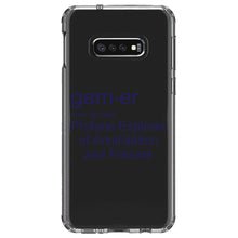 DistinctInk® Clear Shockproof Hybrid Case for Apple iPhone / Samsung Galaxy / Google Pixel - Gamer Dictionary Definition Profane Explorer