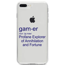 DistinctInk® Clear Shockproof Hybrid Case for Apple iPhone / Samsung Galaxy / Google Pixel - Gamer Dictionary Definition Profane Explorer