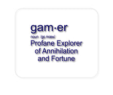 DistinctInk Custom Foam Rubber Mouse Pad - 1/4" Thick - Gamer Dictionary Definition Profane Explorer