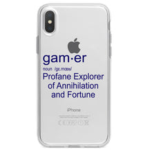 DistinctInk® Clear Shockproof Hybrid Case for Apple iPhone / Samsung Galaxy / Google Pixel - Gamer Dictionary Definition Profane Explorer