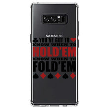 DistinctInk® Clear Shockproof Hybrid Case for Apple iPhone / Samsung Galaxy / Google Pixel - You've Got to Know When to Hold 'Em Fold 'Em