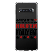 DistinctInk® Clear Shockproof Hybrid Case for Apple iPhone / Samsung Galaxy / Google Pixel - You've Got to Know When to Hold 'Em Fold 'Em