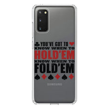 DistinctInk® Clear Shockproof Hybrid Case for Apple iPhone / Samsung Galaxy / Google Pixel - You've Got to Know When to Hold 'Em Fold 'Em