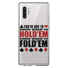 DistinctInk® Clear Shockproof Hybrid Case for Apple iPhone / Samsung Galaxy / Google Pixel - You've Got to Know When to Hold 'Em Fold 'Em