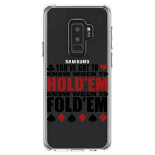 DistinctInk® Clear Shockproof Hybrid Case for Apple iPhone / Samsung Galaxy / Google Pixel - You've Got to Know When to Hold 'Em Fold 'Em