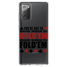 DistinctInk® Clear Shockproof Hybrid Case for Apple iPhone / Samsung Galaxy / Google Pixel - You've Got to Know When to Hold 'Em Fold 'Em