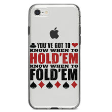DistinctInk® Clear Shockproof Hybrid Case for Apple iPhone / Samsung Galaxy / Google Pixel - You've Got to Know When to Hold 'Em Fold 'Em