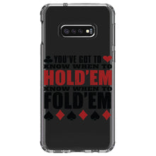 DistinctInk® Clear Shockproof Hybrid Case for Apple iPhone / Samsung Galaxy / Google Pixel - You've Got to Know When to Hold 'Em Fold 'Em