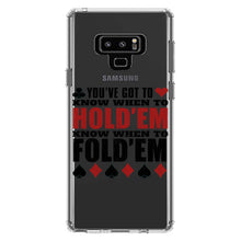 DistinctInk® Clear Shockproof Hybrid Case for Apple iPhone / Samsung Galaxy / Google Pixel - You've Got to Know When to Hold 'Em Fold 'Em