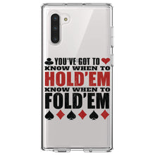 DistinctInk® Clear Shockproof Hybrid Case for Apple iPhone / Samsung Galaxy / Google Pixel - You've Got to Know When to Hold 'Em Fold 'Em