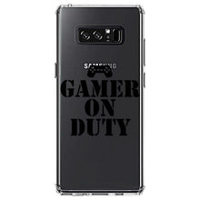 DistinctInk® Clear Shockproof Hybrid Case for Apple iPhone / Samsung Galaxy / Google Pixel - Gamer on Duty Video Games