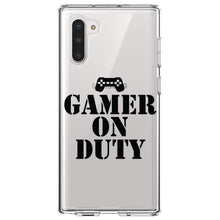 DistinctInk® Clear Shockproof Hybrid Case for Apple iPhone / Samsung Galaxy / Google Pixel - Gamer on Duty Video Games
