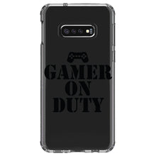 DistinctInk® Clear Shockproof Hybrid Case for Apple iPhone / Samsung Galaxy / Google Pixel - Gamer on Duty Video Games