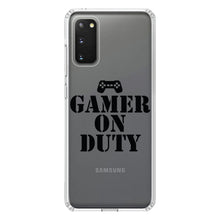 DistinctInk® Clear Shockproof Hybrid Case for Apple iPhone / Samsung Galaxy / Google Pixel - Gamer on Duty Video Games