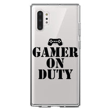 DistinctInk® Clear Shockproof Hybrid Case for Apple iPhone / Samsung Galaxy / Google Pixel - Gamer on Duty Video Games