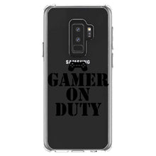 DistinctInk® Clear Shockproof Hybrid Case for Apple iPhone / Samsung Galaxy / Google Pixel - Gamer on Duty Video Games