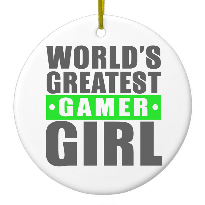 World's Greatest Gamer Girl Video Games Ceramic Ornament