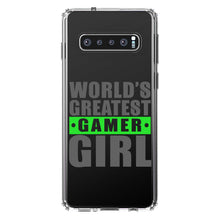 DistinctInk® Clear Shockproof Hybrid Case for Apple iPhone / Samsung Galaxy / Google Pixel - World's Greatest Gamer Girl Video Games