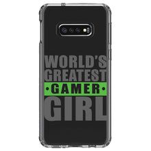 DistinctInk® Clear Shockproof Hybrid Case for Apple iPhone / Samsung Galaxy / Google Pixel - World's Greatest Gamer Girl Video Games
