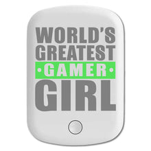DistinctInk Magnetic Battery Pack, Wireless Portable Charger with USB-C Cable, Compatible with MagSafe iPhone 14 / 13 / 12 Series - World's Greatest Gamer Girl Video Games