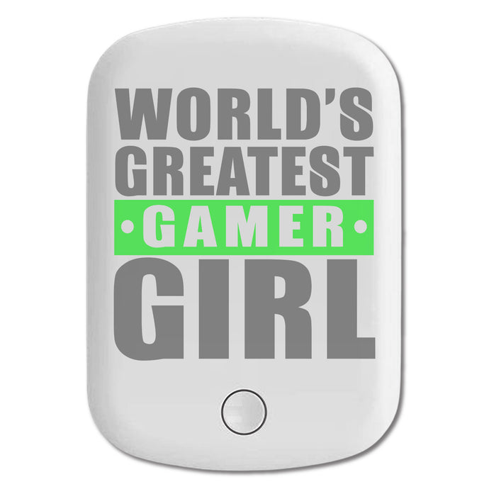 DistinctInk Magnetic Battery Pack, Wireless Portable Charger with USB-C Cable, Compatible with MagSafe iPhone 14 / 13 / 12 Series - World's Greatest Gamer Girl Video Games