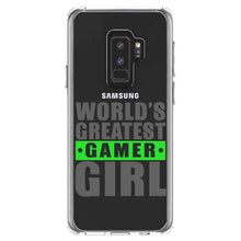 DistinctInk® Clear Shockproof Hybrid Case for Apple iPhone / Samsung Galaxy / Google Pixel - World's Greatest Gamer Girl Video Games