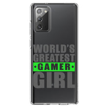 DistinctInk® Clear Shockproof Hybrid Case for Apple iPhone / Samsung Galaxy / Google Pixel - World's Greatest Gamer Girl Video Games