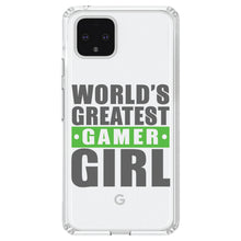 DistinctInk® Clear Shockproof Hybrid Case for Apple iPhone / Samsung Galaxy / Google Pixel - World's Greatest Gamer Girl Video Games