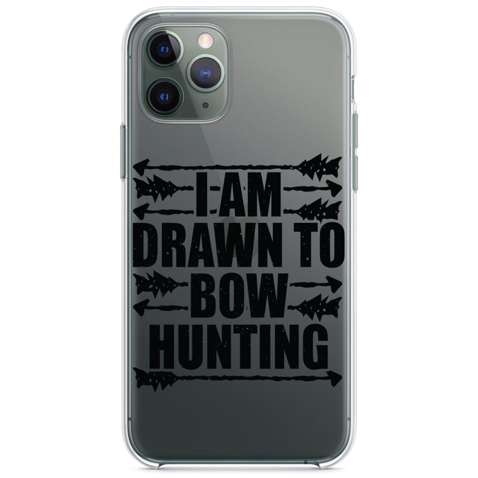 DistinctInk® Clear Shockproof Hybrid Case for Apple iPhone / Samsung Galaxy / Google Pixel - I Am Drawn to Bow Hunting