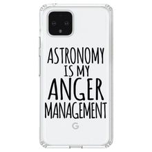 DistinctInk® Clear Shockproof Hybrid Case for Apple iPhone / Samsung Galaxy / Google Pixel - Astronomy is My Anger Management