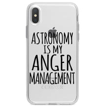 DistinctInk® Clear Shockproof Hybrid Case for Apple iPhone / Samsung Galaxy / Google Pixel - Astronomy is My Anger Management