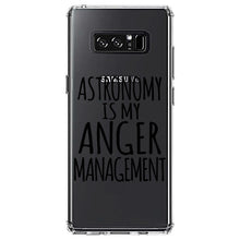 DistinctInk® Clear Shockproof Hybrid Case for Apple iPhone / Samsung Galaxy / Google Pixel - Astronomy is My Anger Management