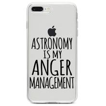 DistinctInk® Clear Shockproof Hybrid Case for Apple iPhone / Samsung Galaxy / Google Pixel - Astronomy is My Anger Management