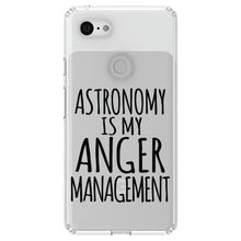DistinctInk® Clear Shockproof Hybrid Case for Apple iPhone / Samsung Galaxy / Google Pixel - Astronomy is My Anger Management