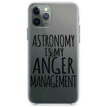 DistinctInk® Clear Shockproof Hybrid Case for Apple iPhone / Samsung Galaxy / Google Pixel - Astronomy is My Anger Management