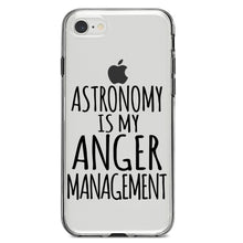 DistinctInk® Clear Shockproof Hybrid Case for Apple iPhone / Samsung Galaxy / Google Pixel - Astronomy is My Anger Management