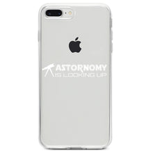 DistinctInk® Clear Shockproof Hybrid Case for Apple iPhone / Samsung Galaxy / Google Pixel - Astronomy is Looking Up